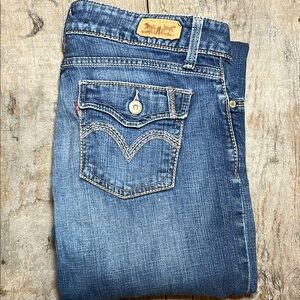 Levi’s 529 Women’s Curvy Boot Jeans Sz 8 Blue Denim Low Rise 29/32 Flare Stretch
